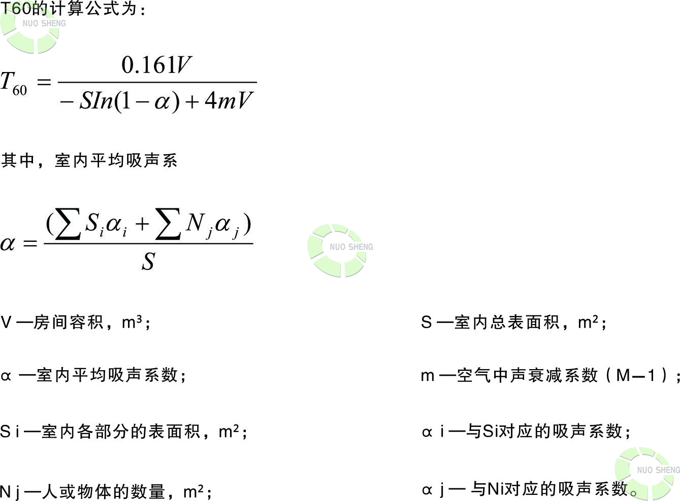 混響時間計算公式